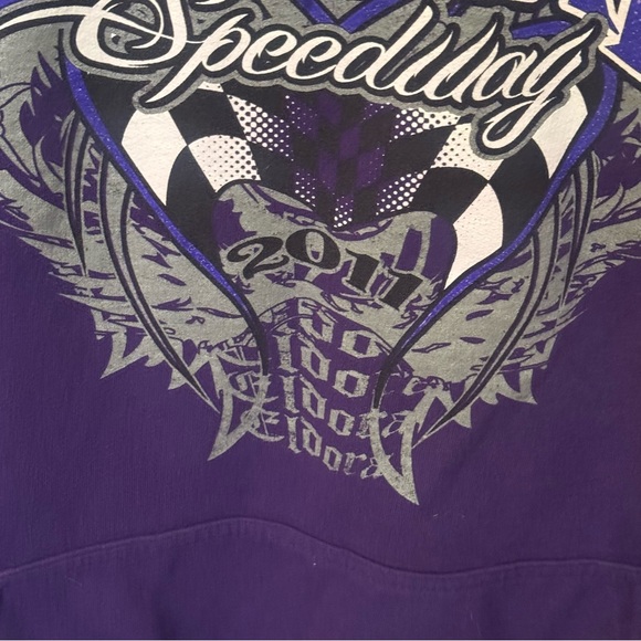 Eldora‎ Speedway Rossburg Ohio Purple Hoodie Gildan Heavy Blend 2XL - Picture 3 of 10